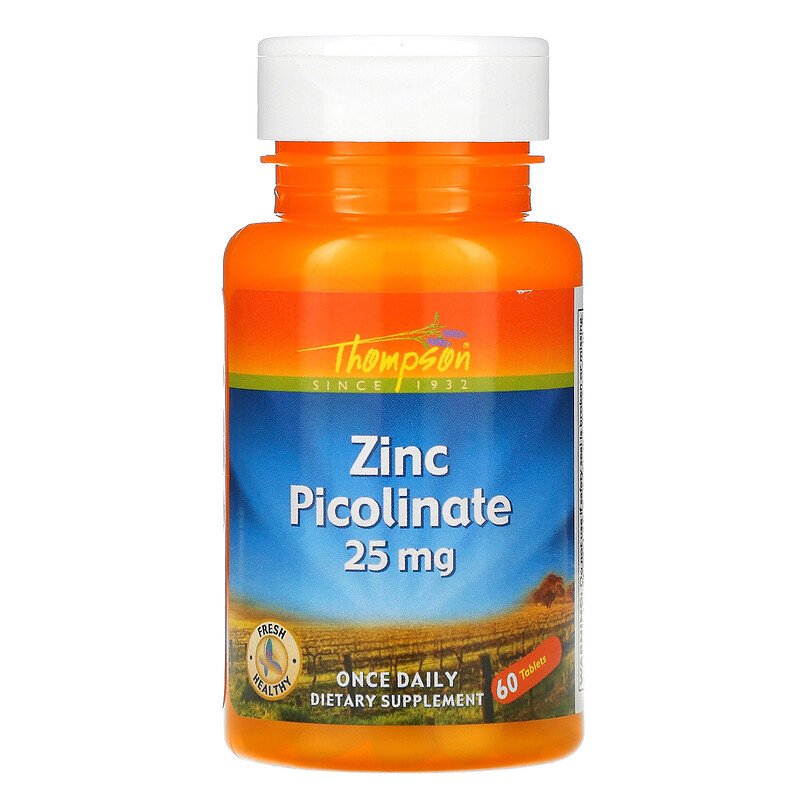 Thompson Zinc Picolinate 25 мг. 60 таблеток