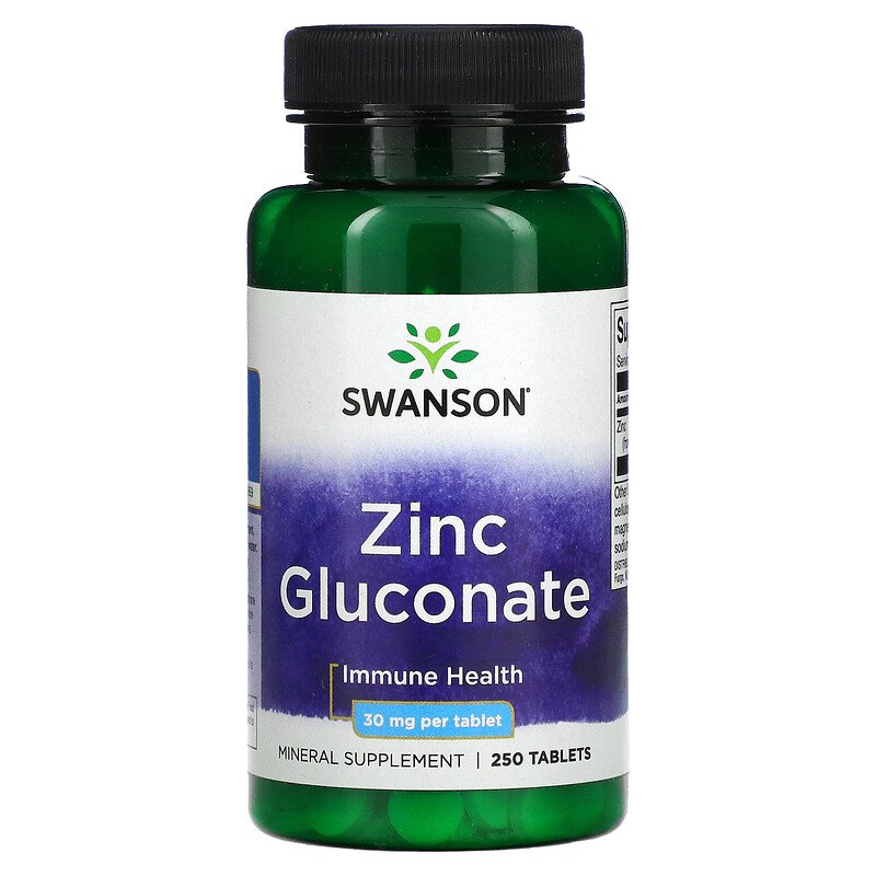 Swanson Zinc Gluconate 30 мг 250 таблеток