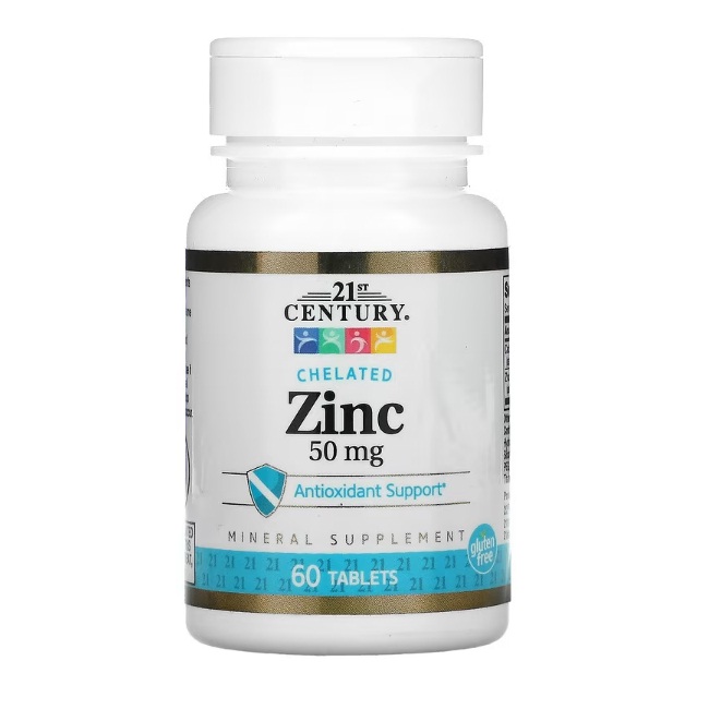 21st Century Zinc Chelated 50 мг 60 таблеток