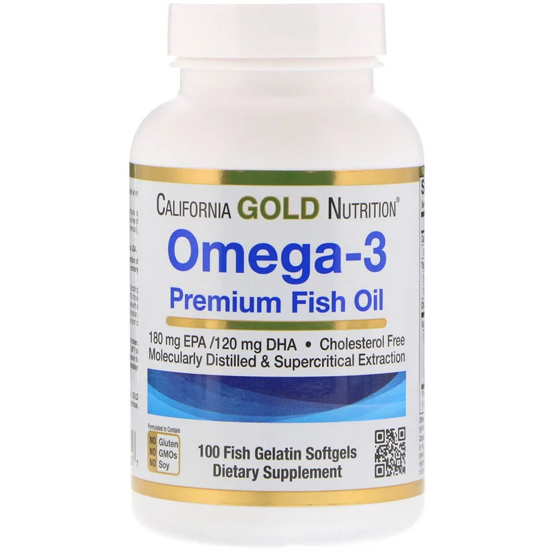 California Gold Nutrition Omega-3 Premium Oil 1000mg 100 капсул