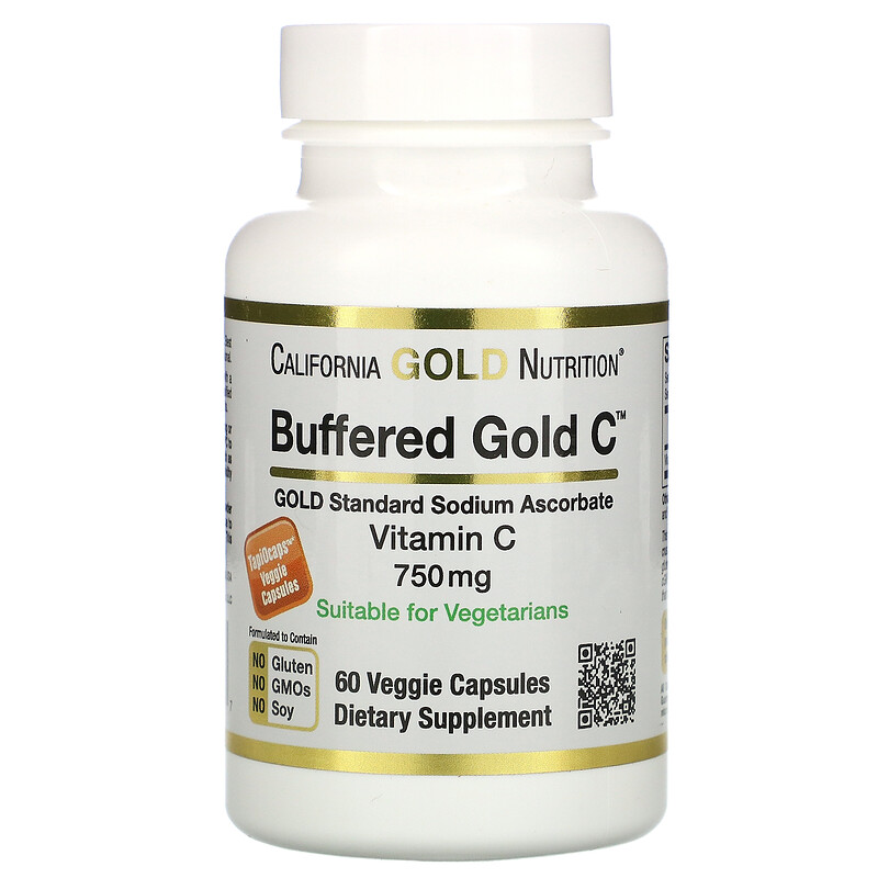 California Gold Nutrition Buffered Gold C 750 мг 60 вег. капсул