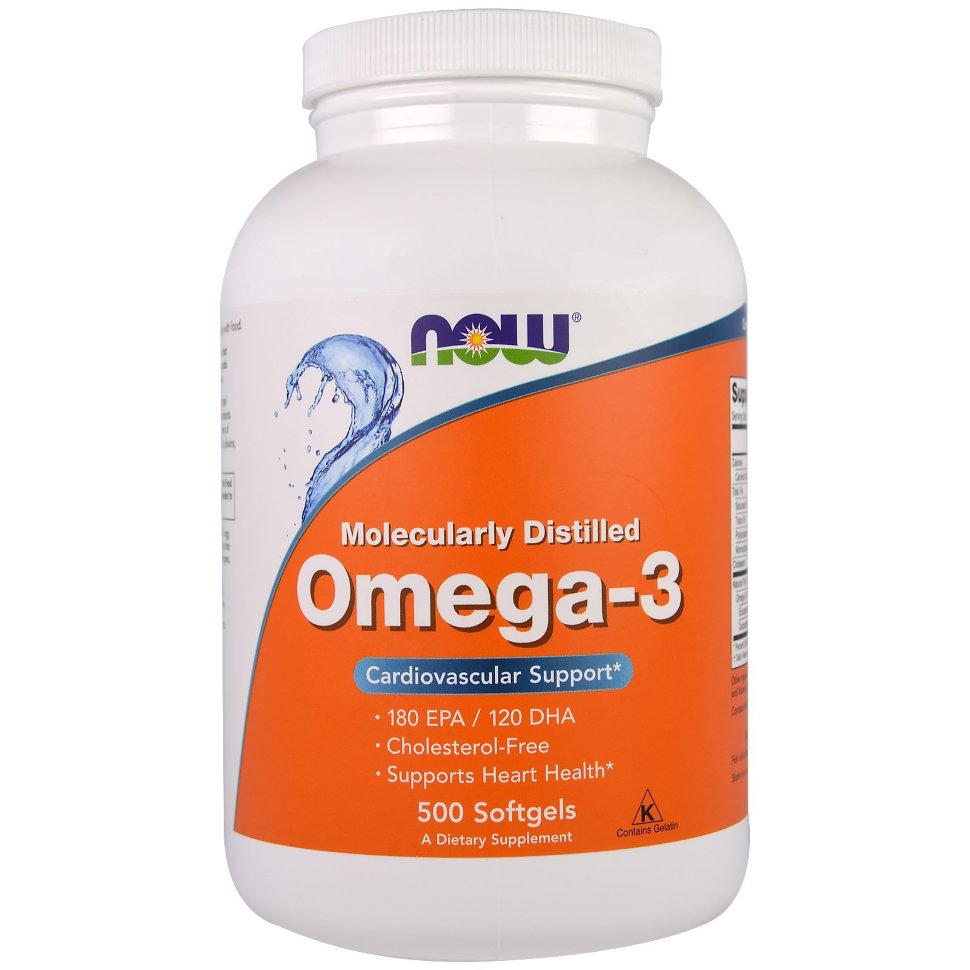 NOW Foods Omega-3 500 капсул по 1000 мг