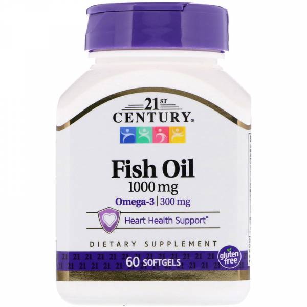 21st Century Fish Oil 1000 мг, 60 капсул