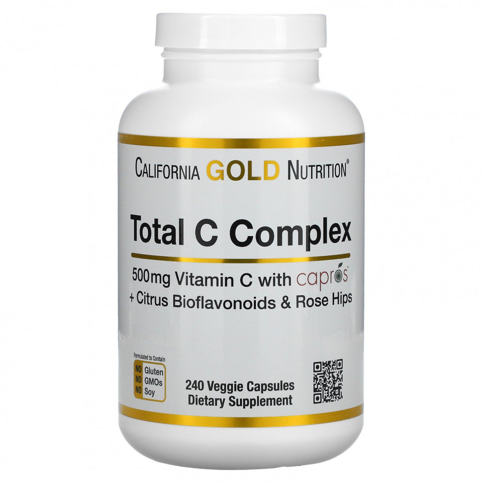С.Г. до 01.01.23 California Gold Nutrition Total C Complex 500 мг 240 вег. капсул