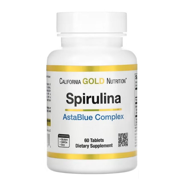 С.Г. до 01.05.23 California Gold Nutrition Spirulina AstaBlue Complex 60 таблеток