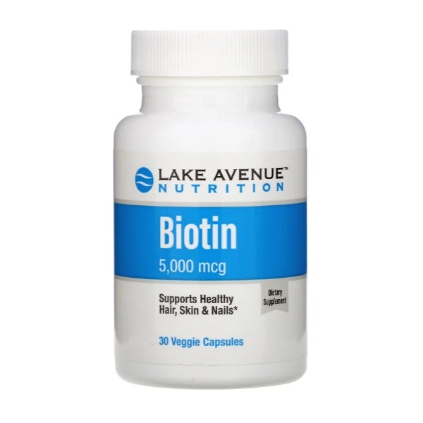 Lake Avenue Nutrition Biotin 5000 мкг 30 веганских капсул