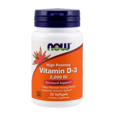 NOW High Potency Vitamin D3 2000 МЕ (50 mcg) 30 капсул
