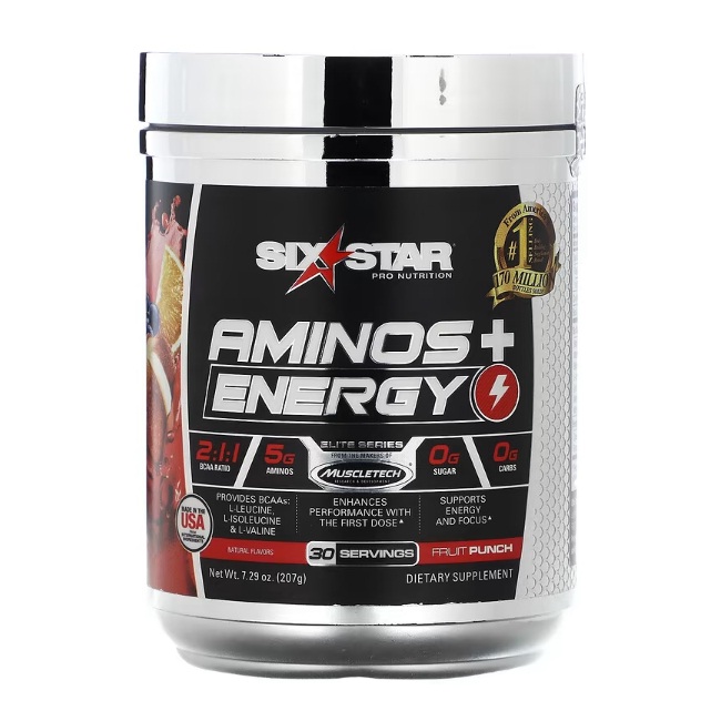 Muscletech Six Star Aminos + Energy 207 грамм
