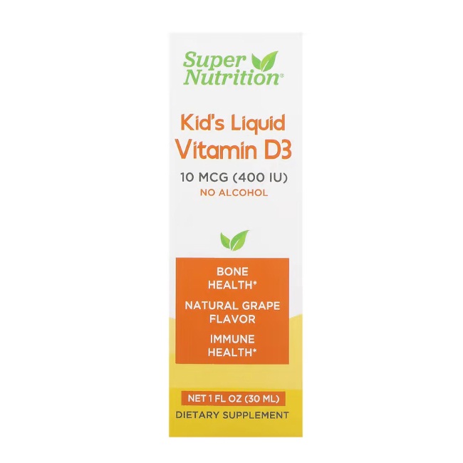 Super Nutrition Kid's Liquid Vitamin D3 900 порций по 10 мкг (400 IU) 30 мл