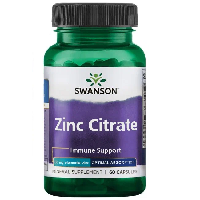 Swanson Zinc Citrate 50 мг 60 капсул