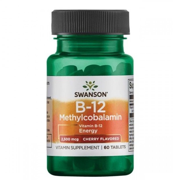 Swanson Vitamin B-12 Methylcobalamin 2500 мкг 60 таблеток (вишня)