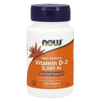 NOW High Potency Vitamin D3 5000 МЕ (125мкг) 120 капсул