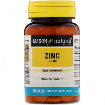 Mason Natural Zinc Gluconate 50 мг 100 таблеток