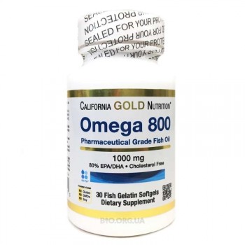 California Gold Nutrition Omega 800 (80%EPA/DHA) 1000мг 30 капсул