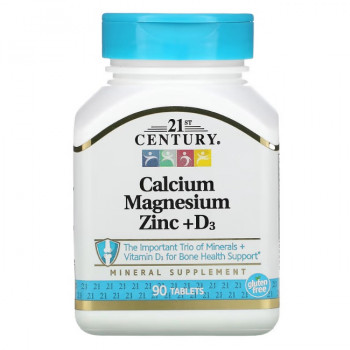 21st Century Calcium Magnesium Zinc + D3 90 таблеток