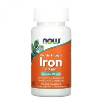NOW Double Strength Iron Bisglycinate 36 мг 90 вег. капсул
