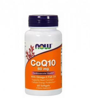 NOW CoQ10 60mg with Omega-3 Fish Oil 60 капсул