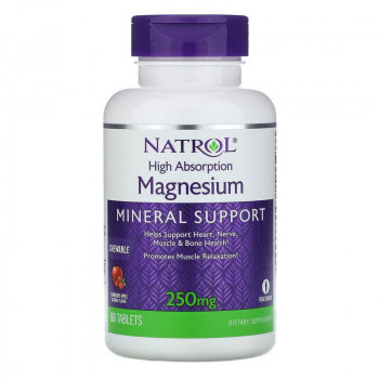Natrol Magnesium 250 мг 60 жев. таблеток (клюква и яблоко)