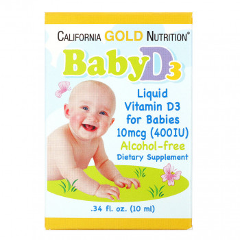 California Gold Nutrition Baby D3 300 порций по 10 мкг (400 IU) 10 мл