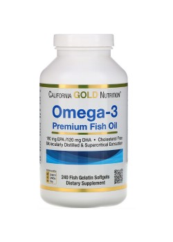 California Gold Nutrition Omega-3 Premium Oil 1000 мг 240 капсул
