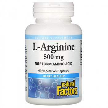 Natural Factors L-Arginine 500 мг. 90 вег. капсул