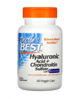 Doctor's Best Hyaluronic acid + Chondroitin sulfate with BioCell Collagen 60 вег. капсул