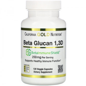 California Gold Nutrition Beta Glucan 1,3D (Beta-ImmuneShield) 125 мг 120 вег. капсул