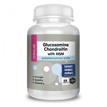 С.Г. до 14.02.23 Chikalab Glucosamine Chondroitin with MSM Collagen 60 таблеток