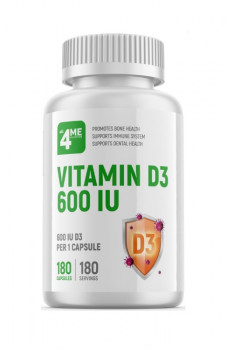 All 4ME Nutrition Vitamin D3 600 IU 180 капсул