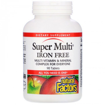 Natural Factors Super Multi Iron Free 90 таблеток