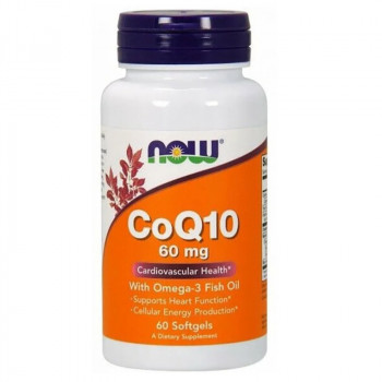 NOW CoQ10 60 mg with Omega-3 Fish Oil 60 капсул