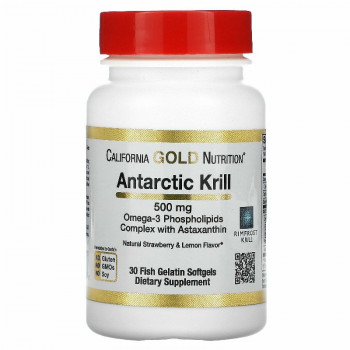 С.Г. до 01.08.23 California Gold Nutrition Antarctic Krill 500 мг 30 капсул