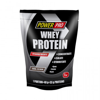 Power Pro Whey Protein 1000 грамм + 2 любых батончика Power Pro