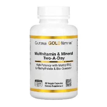 California Gold Nutrition Multivitamin & Mineral Two-A-Day 60 вег. капсул